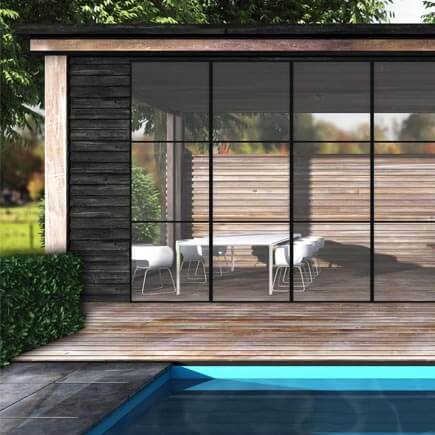 luxe metalen wanden buiten